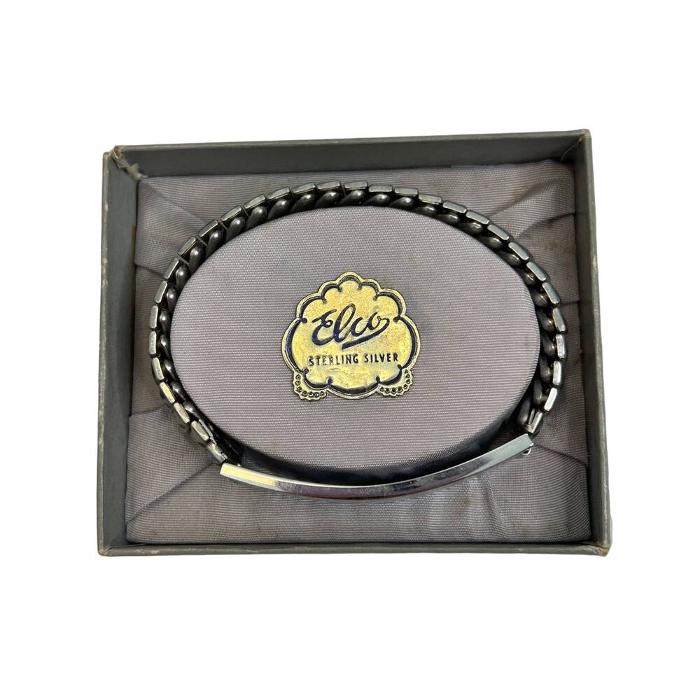 Vintage Elco Sterling Silver ID Bracelet NIB